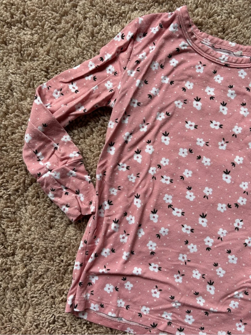 3T-4T Pink Floral Long-Sleeve Pajama Set: Posh Peanut